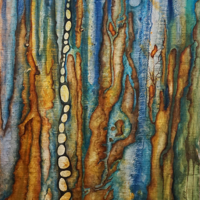 "Emotional map" 45x25cm.  Oil and egg tempera on wood.