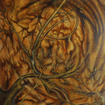 "The relationship between the plant and the rock" 80x100cm Oil and egg tempera on board.